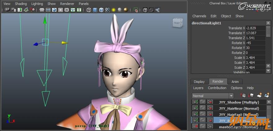 表情、蒙皮和燈光篇之Maya卡通角色制作12