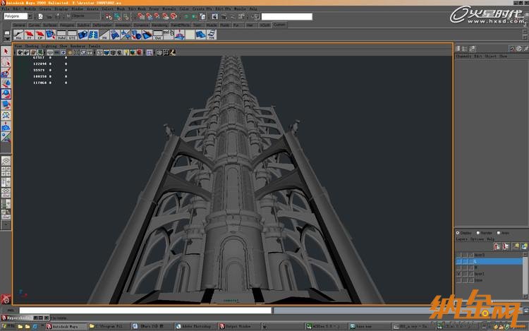 maya打造魔塔場景 飛特網 maya建模教程