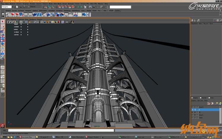 maya打造魔塔場景 飛特網 maya建模教程