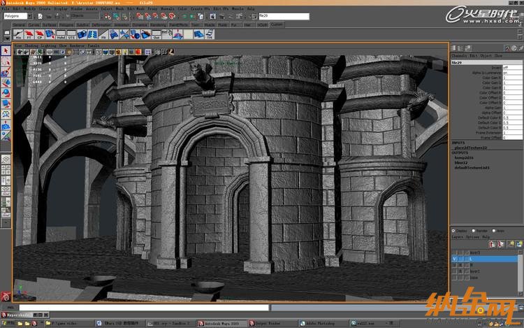 maya打造魔塔場景 飛特網 maya建模教程