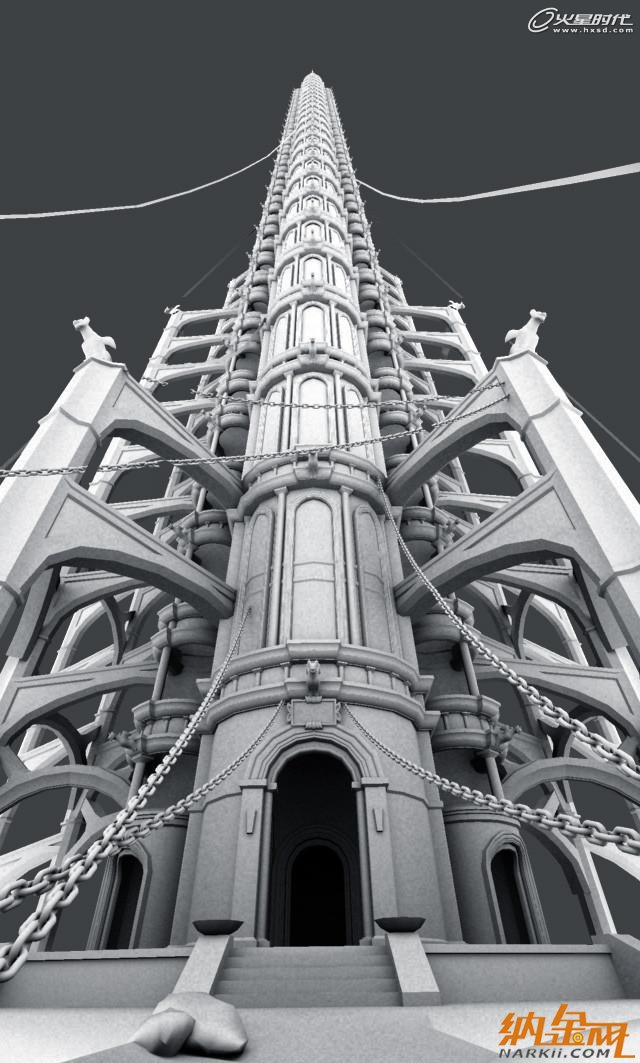 maya打造魔塔場景 飛特網 maya建模教程